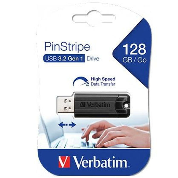 USB Pendrive Verbatim PinStripe 3.0 128 GB Schwarz