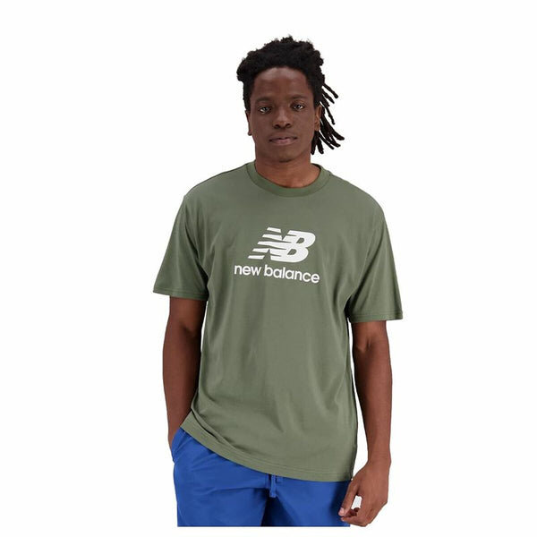 Herren Kurzarm-T-Shirt New Balance Essentials Stacked Logo grün