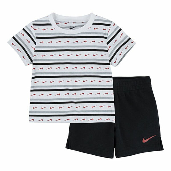Baby-Sportset Nike Swoosh Stripe Weiß