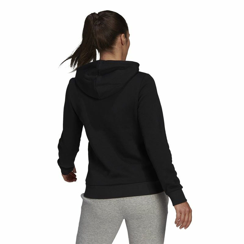 Damen Sweater mit Kapuze Adidas Loungewear Essentials Logo Schwarz