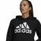 Damen Sweater mit Kapuze Adidas Loungewear Essentials Logo Schwarz