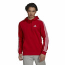 Herren Sweater mit Kapuze Adidas Essentials Fleece 3 Stripes Rot