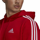 Herren Sweater mit Kapuze Adidas Essentials Fleece 3 Stripes Rot