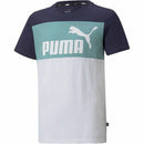 Kurzarm-T-Shirt für Kinder Puma Essentials+ Colorblock Blau Dunkelblau