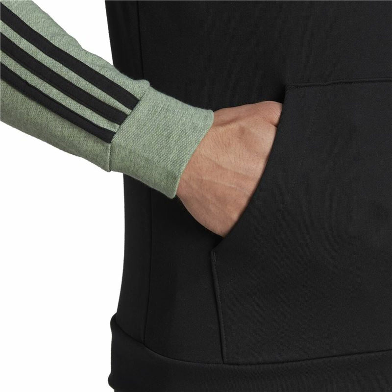 Herren Sweater mit Kapuze Adidas Essentials Mélange French Terry Schwarz