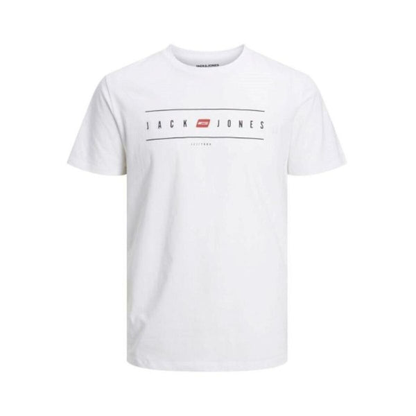 Herren Kurzarm-T-Shirt JJFLAG CREW NECKLAG TEE SS Jack & Jones 12221011 Weiß
