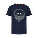 Herren Kurzarm-T-Shirt  TEE SS CREW NECK Jack & Jones 12221002 Marineblau