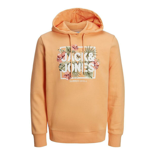 Herren Sweater mit Kapuze Jack & Jones JJBECS SHAPE SWEAT HOOD 12225417  Orange