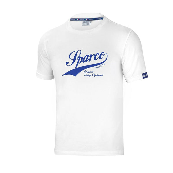 Herren Kurzarm-T-Shirt Sparco Vintage Weiß S