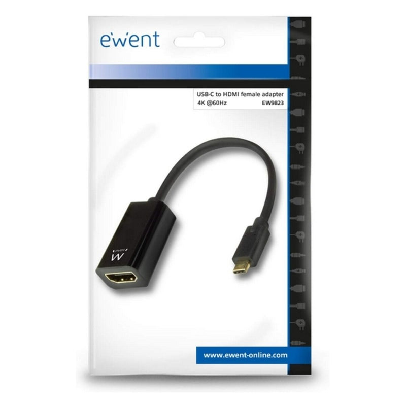 USB-C-zu-HDMI-Adapter Ewent EW9823 4K Ultra HD Schwarz