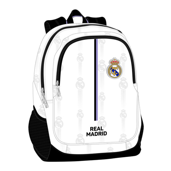 Schulrucksack Real Madrid C.F. Schwarz Weiß (32 x 44 x 16 cm)