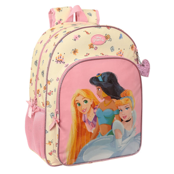 Schulrucksack Princesses Disney Magical Beige Rosa (33 x 42 x 14 cm)