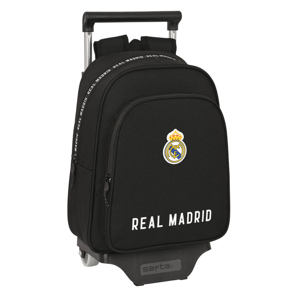 Schulrucksack mit Rädern Real Madrid C.F. Corporativa Schwarz (27 x 33 x 10 cm)