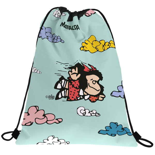 Rucksacktasche mit Bändern Grafoplas Mafalda Blau (36 x 47 cm)