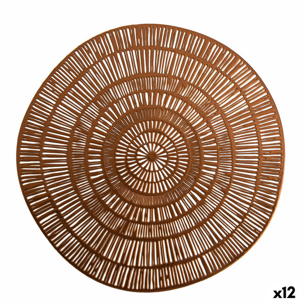 Platzset Quid Habitat Spirale Bronze Textil (38 cm) (Pack 12x)