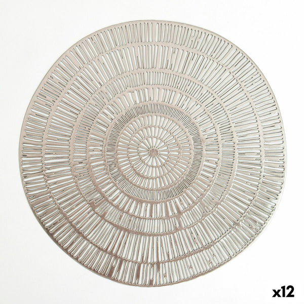 Platzset Quid Habitat Spirale Silberfarben Textil (38 cm) (Pack 12x)