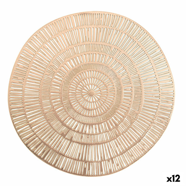 Platzset Quid Habitat Spirale Gold Textil (38 cm) (Pack 12x)