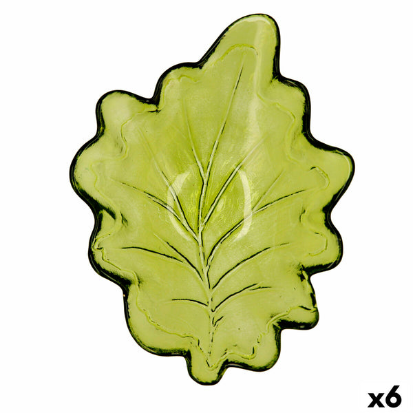 Tablett für Snacks Quid Laken grün Glas (19 x 14 x 4 cm) (Pack 6x)