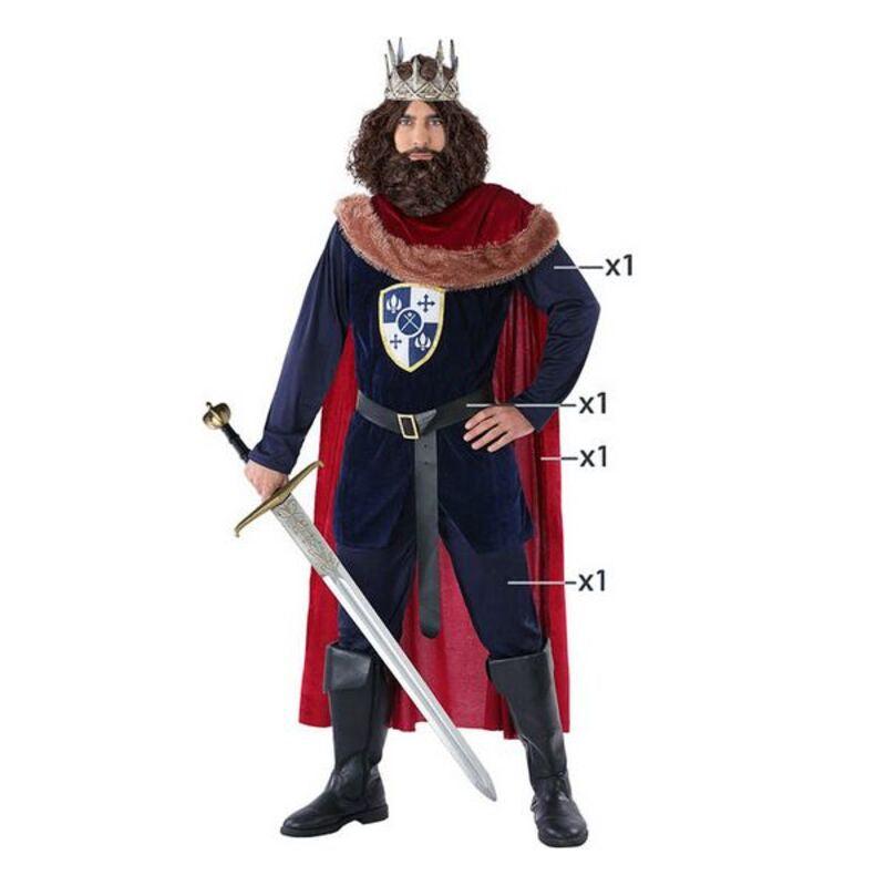 Verkleidung für Erwachsene Rot Mittelalterlicher König 4 pcs