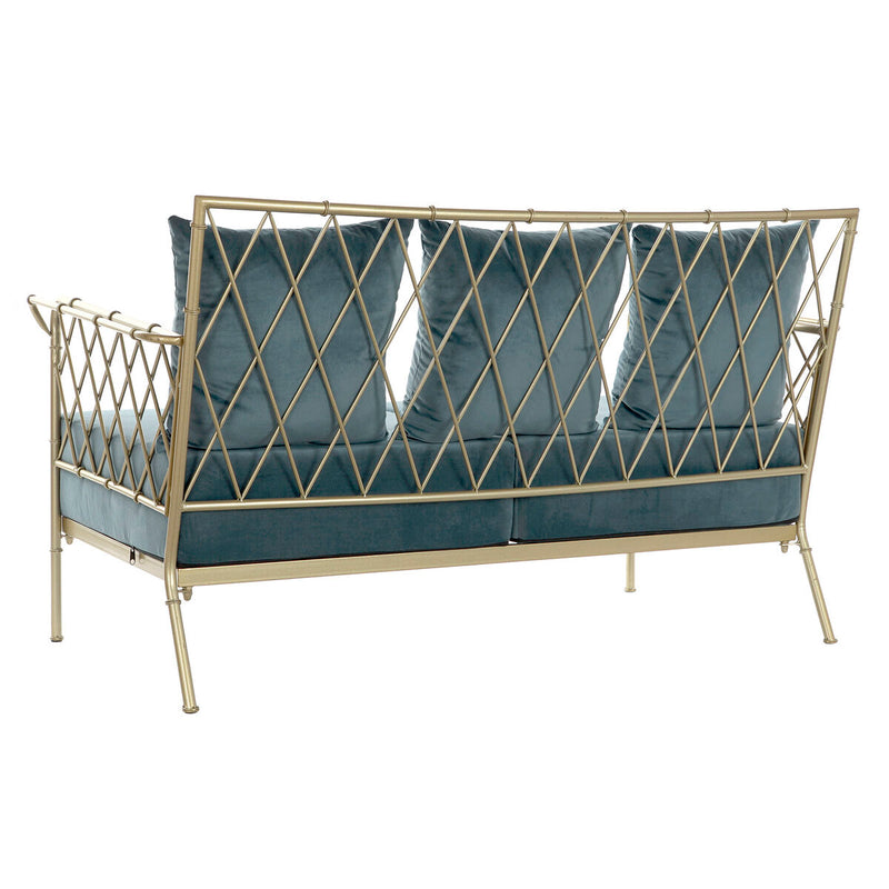 Sofa DKD Home Decor Blau Gold Metall (135 x 70 x 79 cm)