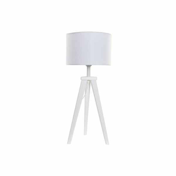 Tischlampe DKD Home Decor Weiß Polyester Holz 220 V 50 W (30 x 30 x 72 cm)
