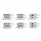 Satz von Kaffeetassen DKD Home Decor Blau Metall Weiß Dolomite Kachel (6 pcs) (180 ml) (14 x 14 x 7 cm)