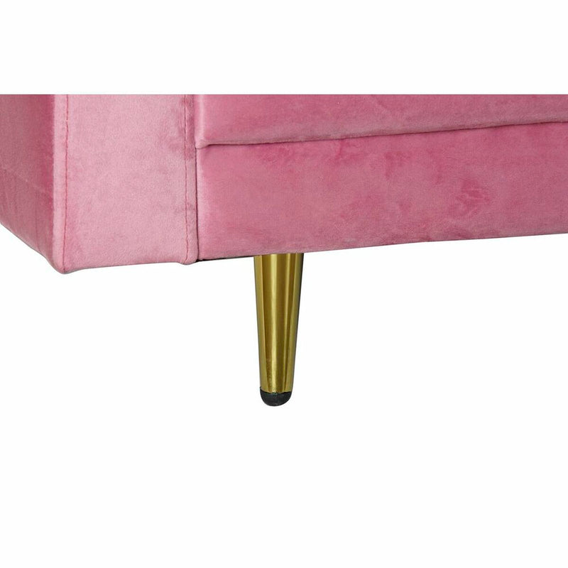 Dreisitzer-Sofa DKD Home Decor Rosa Golden Metall Polyester (210 x 78 x 85 cm)