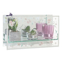 Kerzen-Set DKD Home Decor Kristall Rosa Durchsichtig Zement Schmetterling PE (38 x 15 x 8 cm) (4 Stück)