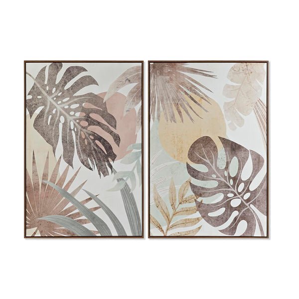 Bild DKD Home Decor Bettlaken Tropical Pflanzenblatt (80 x 4 x 120 cm) (2 Stück)