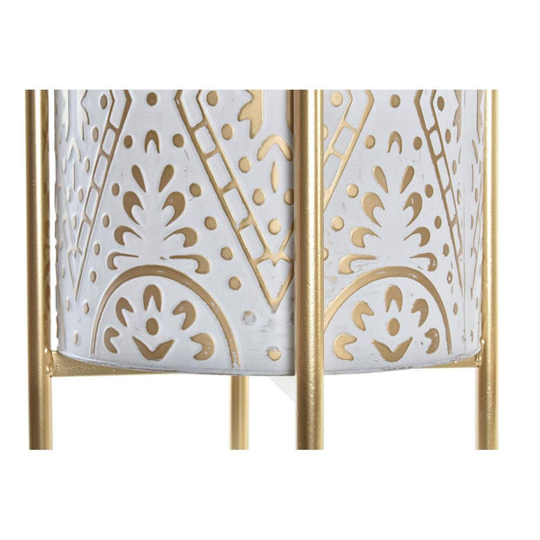 Blumentopfset DKD Home Decor Golden Metall Weiß Araber (35 x 35 x 58 cm)