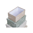Satz stapelbarer Organizerboxen DKD Home Decor Beige Braun grün Pappe (43,5 x 33,5 x 15,5 cm)