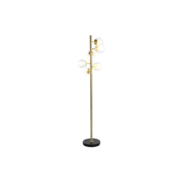 Stehlampe DKD Home Decor Kristall Schwarz Golden Metall 50 W (42 x 42 x 170 cm)