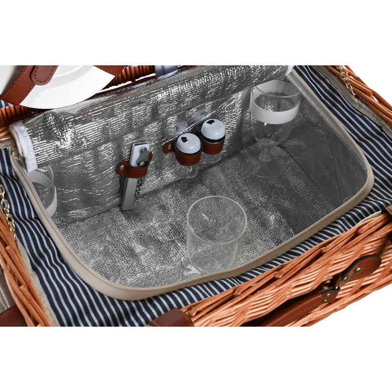 Korb DKD Home Decor Picnic Braun Marineblau korb (46 x 30 x 20 cm)