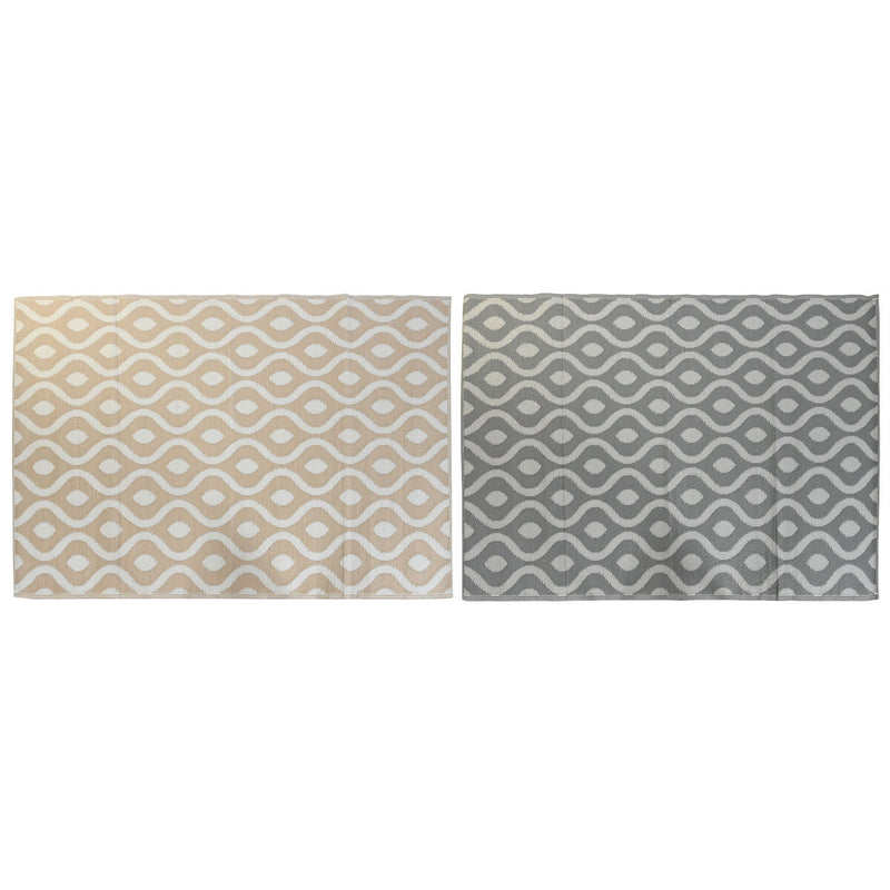 Teppich DKD Home Decor Grau Beige Weiß Polypropylen (150 x 210 x 1 cm) (2 Stück)