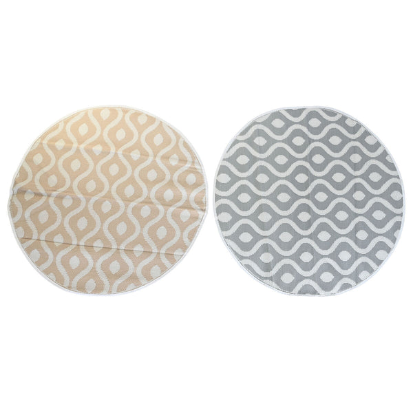 Teppich DKD Home Decor Grau Beige Weiß Polypropylen (150 x 150 x 1 cm) (2 Stück)