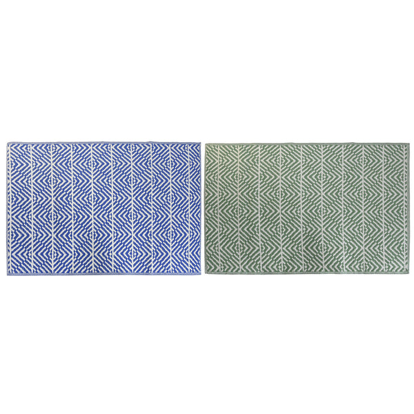 Teppich DKD Home Decor Blau Weiß grün Polypropylen (2 Stück) (120 x 180 x 1 cm)