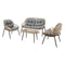 Tisch mit 3 Sesseln DKD Home Decor Grau Metall Synthetischer Rattan (130 x 76 x 83 cm)