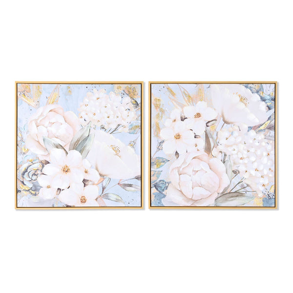 Bild DKD Home Decor Blomster Romantisch (2 Stück) (60 x 3,5 x 60 cm)