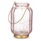 LED-Laterne Streifen Rosa Golden Glas (13,5 x 22 x 13,5 cm)