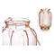 LED-Laterne Streifen Rosa Golden Glas (13,5 x 22 x 13,5 cm)