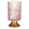 LED-Laterne Streifen Rosa Golden Glas (10,7 x 18 x 10,7 cm)