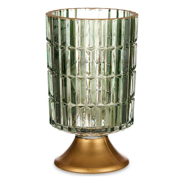 LED-Laterne Metall Golden grün Glas (10,7 x 18 x 10,7 cm)