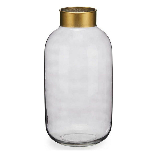 Vase weich Grau Golden Glas (14,5 x 29,5 x 14,5 cm)