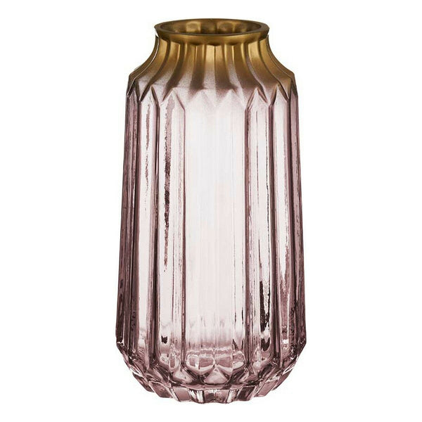 Vase Golden Rosa Glas (13 x 23,5 x 13 cm)
