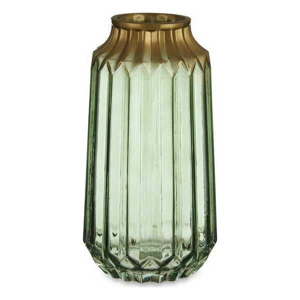 Vase Golden grün Glas (13 x 23,5 x 13 cm)