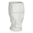 Vase Gesicht 3D Weiß Polyesterharz (12 x 24,5 x 16 cm)