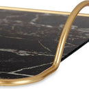 Schale Marmor Mit Griffen Schwarz Golden Metall Glas (35 x 4,5 x 20 cm)