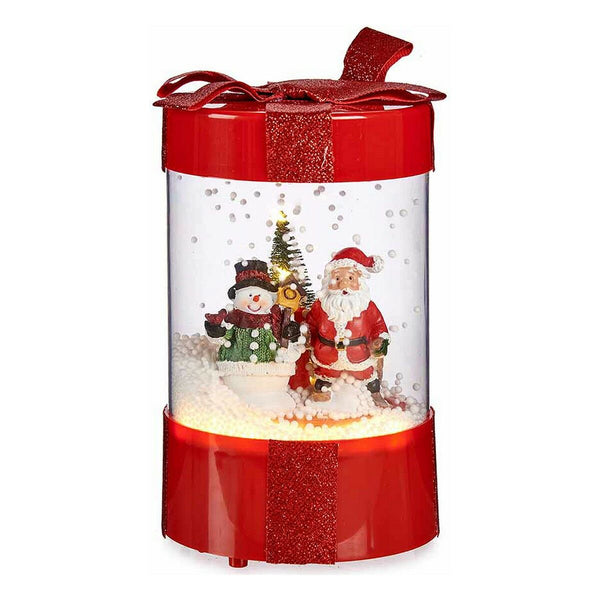 Weihnachtsmann Schneeball Box Rot Kunststoff Polyesterharz (13 x 21 x 13 cm)