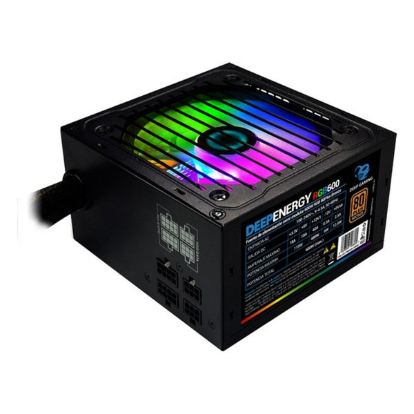 Stromquelle CoolBox DG-PWS600-MRBZ RGB 600W Schwarz 600W