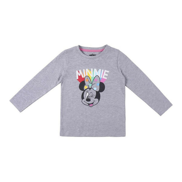 Langarm T-Shirt für Kinder Minnie Mouse Grau